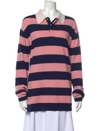 Pre-owned Guest In Residence Cashmere Striped Sweater In Blue/pink