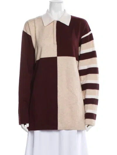 Pre-owned Guest In Residence Cashmere Striped Sweater In Brown