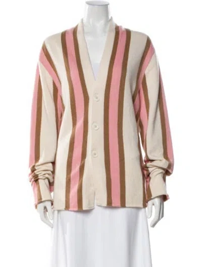 Pre-owned Guest In Residence Cashmere Striped Sweater In Neutral