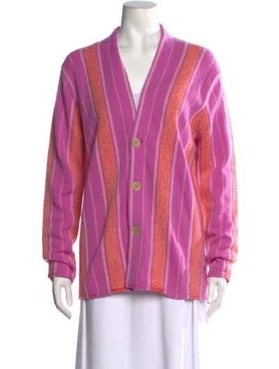 Pre-owned Guest In Residence Cashmere Striped Sweater In Pink