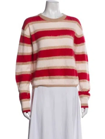 Pre-owned Guest In Residence Cashmere Striped Sweater In Red