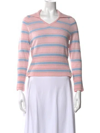 Pre-owned Guest In Residence Cashmere Striped Sweater W/ Tags In Pink