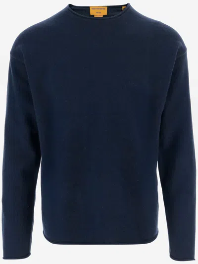 Guest In Residence Cashmere Sweater With Turn-up Cuffs In Blue