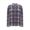 Guest In Residence Plaid Work Shirt Heather Blue Combo In Multi