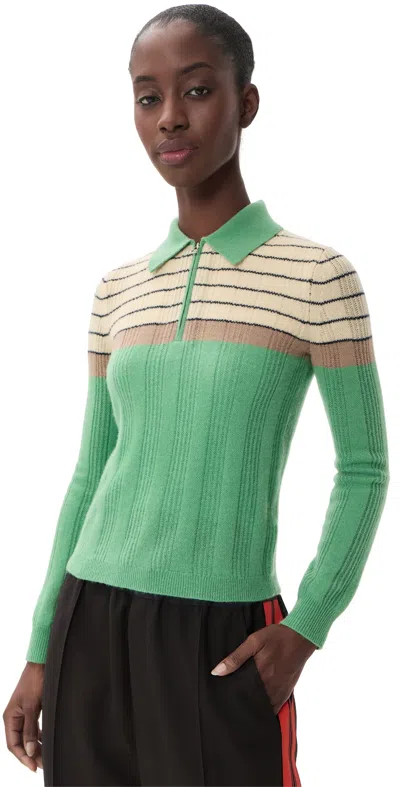 Guest In Residence Cashmere Track Polo Highland Combo In Green