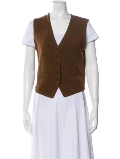 Pre-owned Guest In Residence Cashmere Vest In Brown