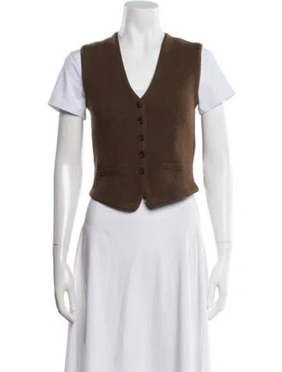 Pre-owned Guest In Residence Cashmere Vest In Brown