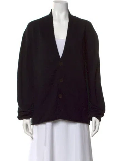 Pre-owned Guest In Residence Cashmere V-neck Sweater In Black