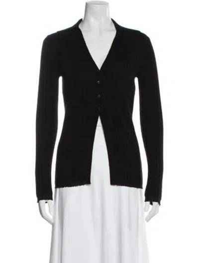 Pre-owned Guest In Residence Cashmere V-neck Sweater In Black
