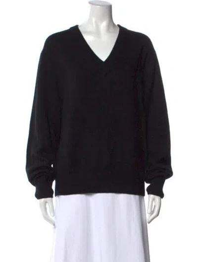 Pre-owned Guest In Residence Cashmere V-neck Sweater In Black