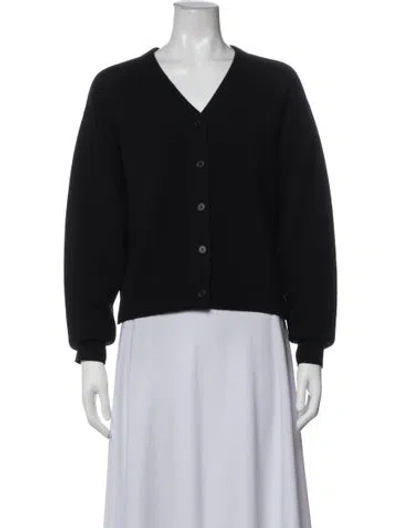 Pre-owned Guest In Residence Cashmere V-neck Sweater In Black