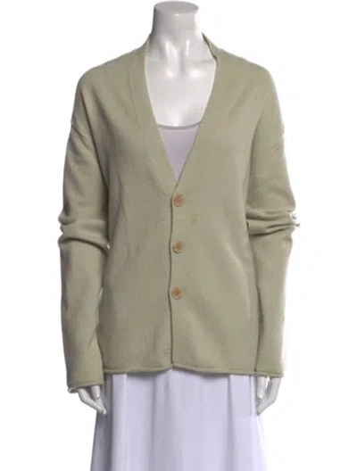 Pre-owned Guest In Residence Cashmere V-neck Sweater In Neutral