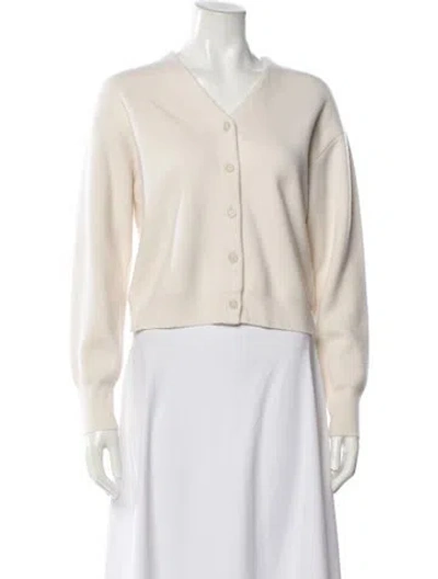 Pre-owned Guest In Residence Cashmere V-neck Sweater In Neutral