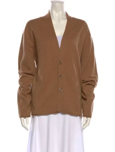 Pre-owned Guest In Residence Cashmere V-neck Sweater In Neutral