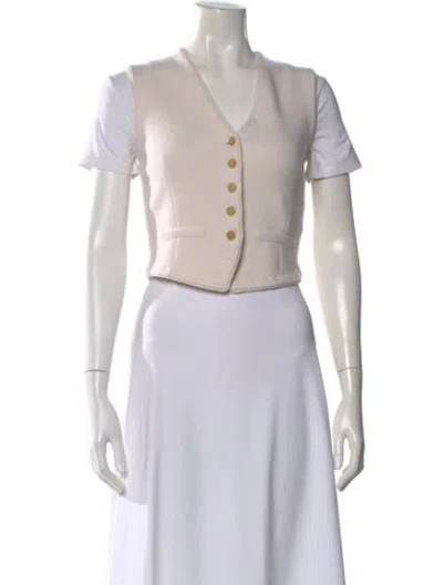 Pre-owned Guest In Residence Cashmere V-neck Sweater In Neutral