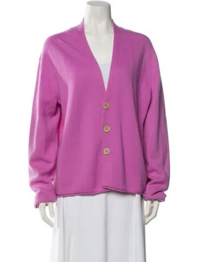 Pre-owned Guest In Residence Cashmere V-neck Sweater In Purple