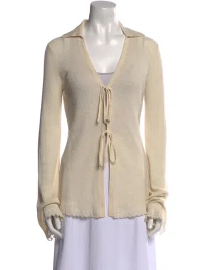 Pre-owned Guest In Residence Cashmere V-neck Sweater W/ Tags In Neutral