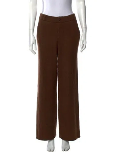 Pre-owned Guest In Residence Cashmere Wide Leg Pants In Brown
