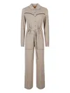 Guest In Residence Cashmere Yoke-detail Jumpsuit In Gray