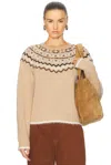 Guest In Residence Womens  Chalet Knitted Wool And Cashmere Jumper In Dune Combo