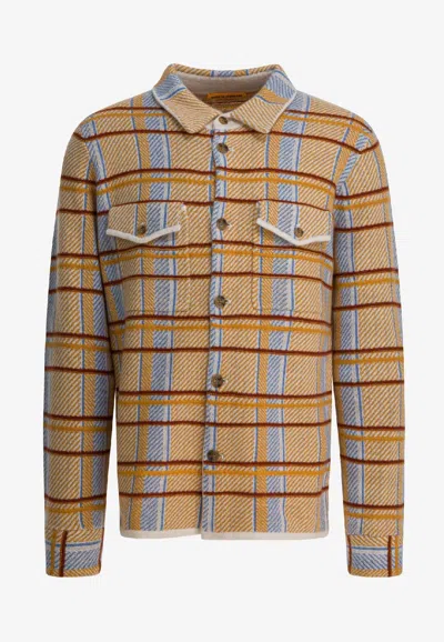 Guest In Residence Checked Cashmere Shirt In Brown