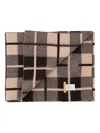 Guest In Residence Classic Checkered Brown Scarf With Wool-cashmere Blend In Brown