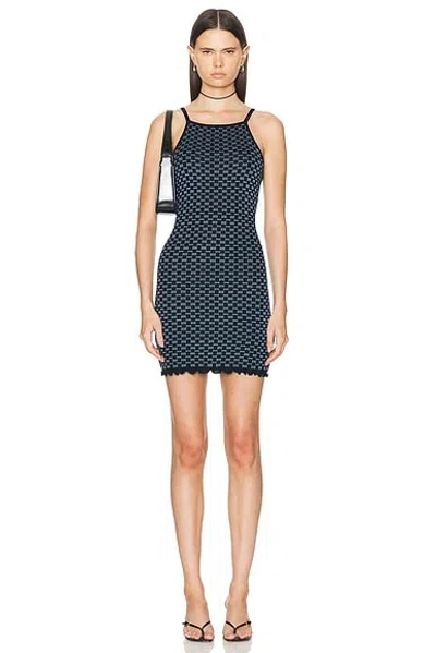 Guest In Residence Checker Tank Dress In Midnight & Denim Blue