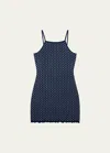 Guest In Residence Checker Tank Dress In Midnight/denim Bl