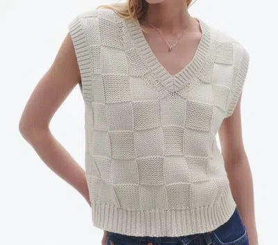 Guest In Residence Checker Vest In Ecru