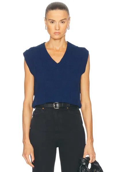 Guest In Residence Checker Vest In Midnight
