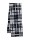 Guest In Residence Checkered Blue And Gray Wool-cashmere Scarf In Gray