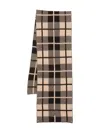 Guest In Residence Classic Checkered Brown Scarf With Wool-cashmere Blend In Brown