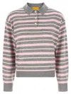 Guest In Residence Clloegiate Stripe Polo Sweater In Gray