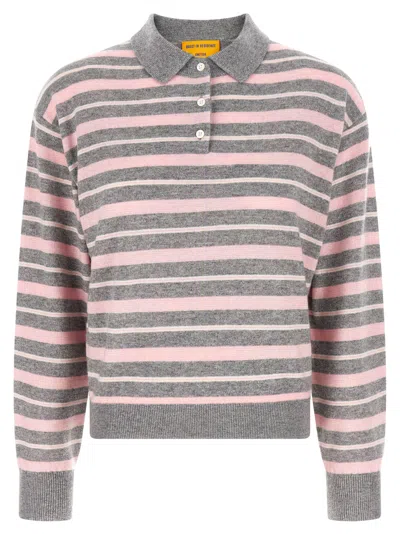 GUEST IN RESIDENCE CLLOEGIATE STRIPE POLO SWEATER