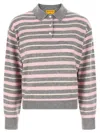 Guest In Residence Clloegiate Stripe Polo Sweater In Multi