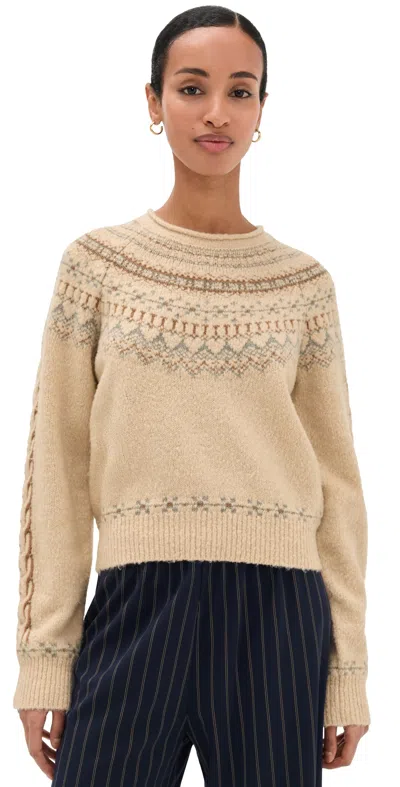 Guest In Residence Cloud Chalet Fair Isle Wool And Cashmere-blend Sweater In Nude