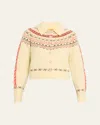 Guest In Residence Cloud Chalet Fair Isle Wool And Cashmere-blend Cardigan In Black