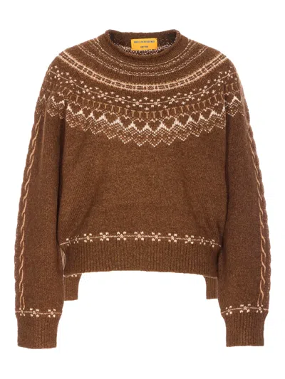 Guest In Residence Cloud Chalet Fair Isle Wool And Cashmere-blend Sweater In Brown