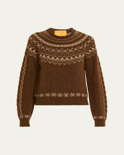 Guest In Residence Cloud Chalet Wool Cashmere Crewneck Sweater In Brown