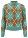 Guest In Residence Argyle-pattern Wool-cashmere Polo Shirt In Multi