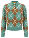 Guest In Residence Argyle-pattern Wool-cashmere Polo Shirt In Multi