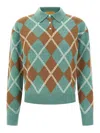 Guest In Residence Argyle-pattern Wool-cashmere Polo Shirt In Blue