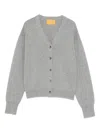 Guest In Residence Collegiate Cardigan In Gray
