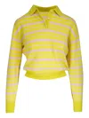 Guest In Residence Collegiate Stripe Polo Cashmere Sweater