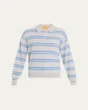 Guest In Residence Collegiate Stripe Cashmere Polo In Blue