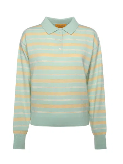 Guest In Residence Cashmere Collegiate Stripe Polo Sweater In Multi