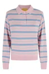 Guest In Residence Collegiate Stripe Polo In Blue