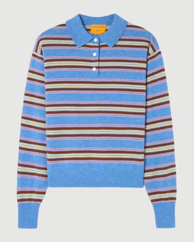 Guest In Residence Collegiate Stripe Polo Delft Blue Combo