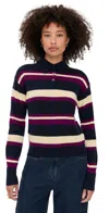 Guest In Residence Collegiate Stripe Polo Midnight Combo In Blue