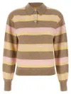Guest In Residence Collegiate Stripe Polo Shirt In Brown